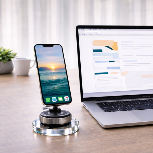 Magnetic Phone Mounts – CAR + DESK BUNDLE (TWO Mounts + Acrylic Base)