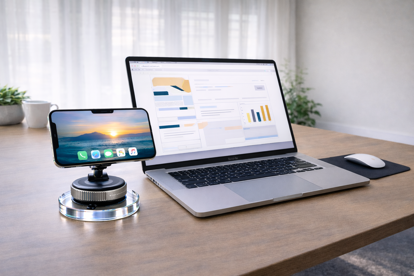 Magnetic Phone Mounts – CAR + DESK BUNDLE (TWO Mounts + Acrylic Base)